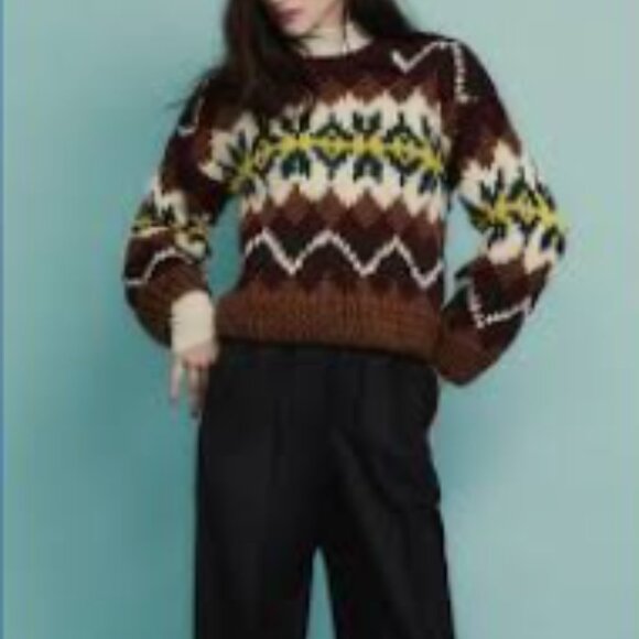 crewneck sweater IN fair isle wool - Picture 1 of 9